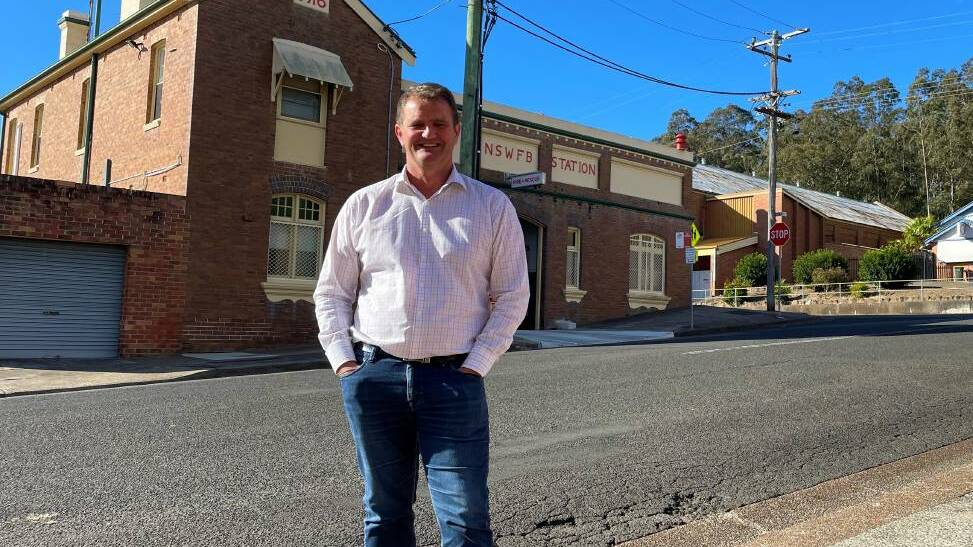 Cessnock MP Clayton Barr in front of Cessnock Fire Station in 2022. Picture by Krystal Sellars