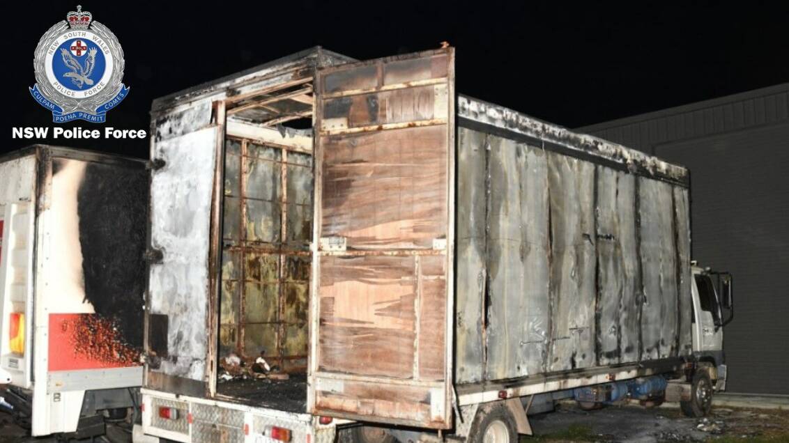 INVESTIGATION: Three trucks parked on Elderslie Road at Branxton, were allegedly set alight on the evening of Saturday, October 22, 2022. Picture supplied
