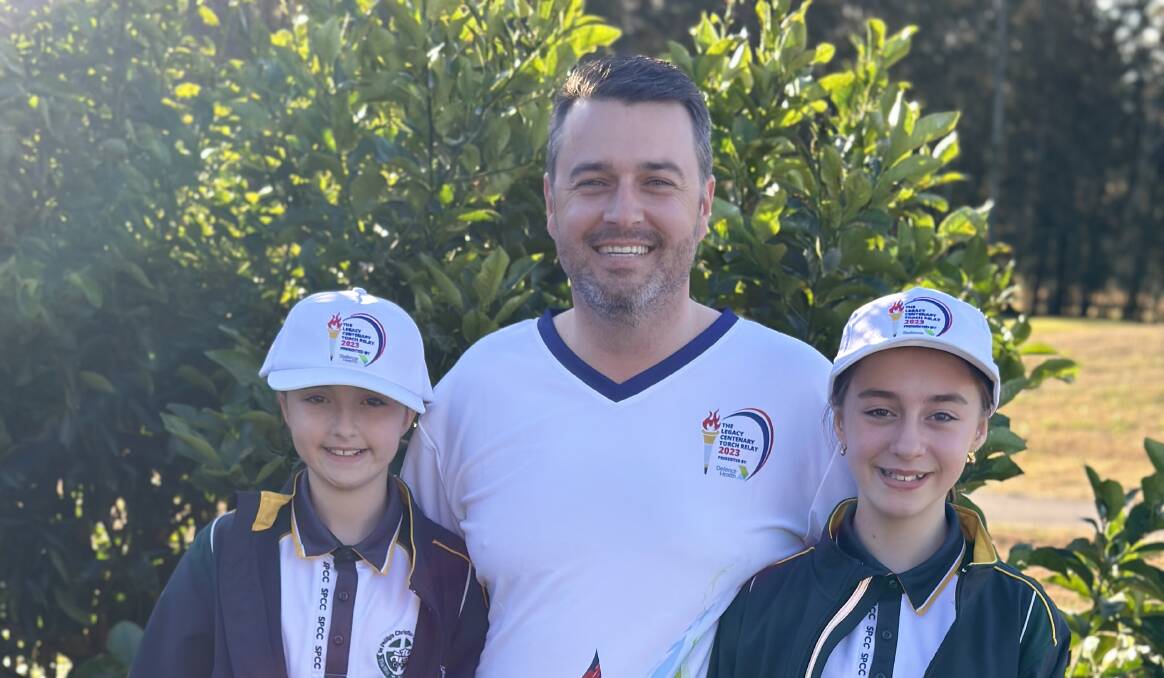 Cessnock father-of-two Bryce Gibson with his daughters Bronte (left) and Matilda (right). Picture supplied
