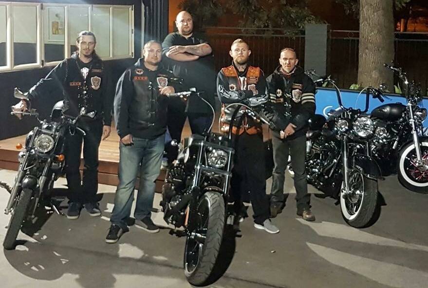 ALL WELCOME: Cogs Social Motorcycle Club Hunter Valley members Scott Holmes, Jamie Earl, Luke Crosdale, Bo-Ross Magin and Mick Hooker.