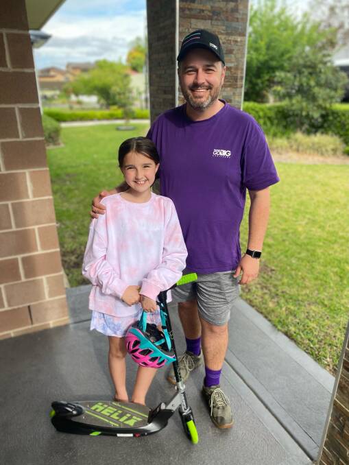 Bryce Gibson and his daughter Bronte, who spent nine weeks in hospital in 2016 and benefited from the work of the Starlight Children's Foundation. Picture supplied.