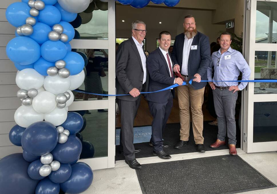 Lincoln Place director Nicholas Collishaw, Cessnock mayor Jay Suvaal, Member for Hunter Dan Repacholi and Lincoln Place director Ben Hindmarsh at the official opening of Campbell Estate in Cessnock on Friday. Picture by Krystal Sellars.