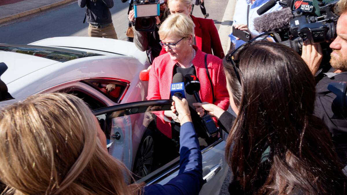 Senator Linda Reynolds leaves an ACT court last year. Picture by Sitthixay Ditthavong