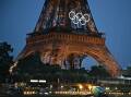 The Olympic Rings have lit up the Eiffel Tower for the opening ceremony of the Paris Olympic Games. Photo: Dan Himbrechts/AAP PHOTOS